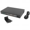16X 100MB POE+/2X Combo unmanaged rack 19 inch Gigabit Ethernet 250W
