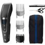Aparat de tuns Philips Seria 5000 HC5632/15, Tehnologie Trim-n-Flow Pro, Cap de tuns metalic, Lame otel inoxidabil, 90 min utilizare fara fir, 28 setari lungime, Mod Turbo, Husa de transport, Negru