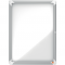 Avizier NOBO Premium Plus, exterior, otel emailat, 4x A4, cu usa si cheie, magnetic, alb