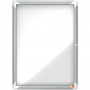 Avizier NOBO Premium Plus, exterior, otel emailat, 4x A4, cu usa si cheie, magnetic, alb