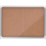 Avizier NOBO Premium Plus, interior, pluta, 8X A4, geam glisant si cheie, natur