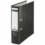 Biblioraft A4, plastifiat PP/paper, margine metalica 80 mm, Leitz 180 - negru