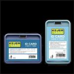 Buzunar PVC, pentru ID carduri, 105x74mm, orizontal, 5 buc/set, KEJEA - albastru