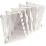 Buzunare prezentare pentru display, A4, (10 buc/set), rama metalica, DJOIS - alb
