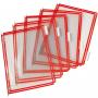 Buzunare prezentare pentru display, A4, (10 buc/set), rama metalica, DJOIS - rosu