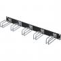 Cable management panel 1HE HxT 43x55mm RAL 9005 Otel