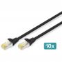 Cablu Retea CAT 6A S/FTP , 10 Buc, 3m, Negru