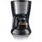 Cafetiera Philips Daily Collection HD7462/20, Sistem Anti-picurare, Sistem Aroma twister, Vas de sticla, 1000W, 1.2 l, 2-15 cesti, Negru si metalic