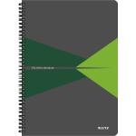 Caiet de birou LEITZ Office, PP, FSC, reciclabil, A4, 90 coli, cu spira, dictando, verde