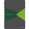Caiet de birou LEITZ Office, PP, FSC, reciclabil, A4, 90 coli, cu spira, dictando, verde