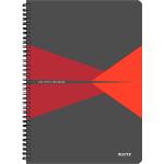 Caiet de birou LEITZ Office, PP, FSC, reciclabil, A4, 90 coli, cu spira, matematica, rosu