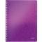 Caiet de birou LEITZ WOW, PP, FSC, reciclabil, A4, 80 coli, cu spira, dictando, mov