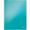 Caiet de birou LEITZ WOW, PP, FSC, reciclabil, A4, 80 coli, cu spira, matematica, turcoaz