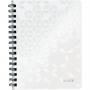 Caiet de birou LEITZ WOW, PP, FSC, reciclabil, A5, 80 coli, cu spira, matematica, alb