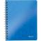 Caiet de birou LEITZ WOW, PP, FSC, reciclabil, A5, 80 coli, cu spira, matematica, albastru