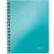Caiet de birou LEITZ WOW, PP, FSC, reciclabil, A5, 80 coli, cu spira, matematica, turcoaz