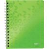 Caiet de birou LEITZ WOW, PP, FSC, reciclabil, A5, 80 coli, cu spira, matematica, verde