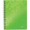 Caiet de birou LEITZ WOW, PP, FSC, reciclabil, A5, 80 coli, cu spira, matematica, verde