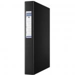 Caiet mecanic A4, plastifiat PP, 2 inele - D25mm, cu eticheta, DONAU - negru
