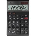 Calculator de birou, 12 digits, 176x112x13mm, dual power, SHARP EL-125TWH - negru/alb