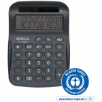 Calculator de birou Maul ECO MJ555, 8 digits, realizat din plastic reciclat, incarcare solara- gri