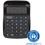 Calculator de birou Maul ECO MJ555, 8 digits, realizat din plastic reciclat, incarcare solara-negru