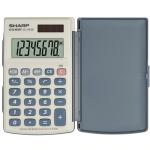 Calculator de buzunar, 8 digits, 105x64x11mm, dual power, capac plastic, SHARP EL-243S - gri