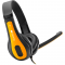 Canyon entry price PC headset, combined 3,5 plug, leather pads, Black-yellow