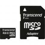 Card memorie Transcend Micro SDHC 4GB Class 10 + Adaptor SD