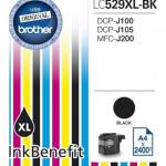 Cartus Brother LC529XLBK DCPJ100 DCPJ105 MFCJ200 2400 pag