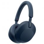 Casti Casti Over the Ear Sony WH-1000XM5L, Wireless, Bluetooth, Noise cancelling, Autonomie baterie 30 ore, Microfon, Alexa si Google Assistant, Albastru