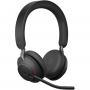 Casti  Evolve2 65 UC Stereo Headset on-ear Bluetooth wireless USB-C noise isolating black with charging stand
