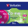 CD-RW 8-12x SLIM COLOR 5 PACK