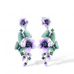 Cercei de argint lungi cu flori Lavender