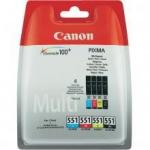 Cerneala Canon CLI551 C/M/Y/BK Multi Pack w/o Sec | iP7250/MG5450/MG6350