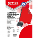 Coperta plastic PVC, 200 microni, A4, 100/top Office Products - rosu transparent