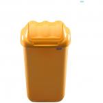 Cos plastic cu capac batant, pentru reciclare selectiva, capacitate 15l, PLAFOR Fala - galben