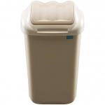 Cos plastic cu capac batant, pentru reciclare selectiva, capacitate 50l, PLAFOR Fala - cappuccino
