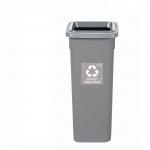 Cos plastic reciclare selectiva, capacitate 20l, PLAFOR Fit - gri cu capac gri - altele
