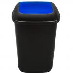 Cos plastic reciclare selectiva, capacitate 28l, PLAFOR Quatro - negru cu capac albastru - hartie