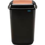 Cos plastic reciclare selectiva, capacitate 45l, PLAFOR Quatro - negru cu capac maro - bio