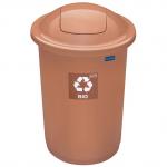 Cos plastic reciclare selectiva, capacitate 50l, PLAFOR Top - maro cu capac maro - bio