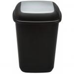 Cos plastic reciclare selectiva, capacitate 90l, PLAFOR Quatro - negru cu capac gri - altele