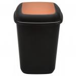 Cos plastic reciclare selectiva, capacitate 90l, PLAFOR Quatro - negru cu capac maro - bio