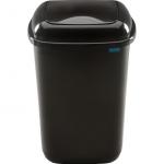 Cos plastic reciclare selectiva, capacitate 90l, PLAFOR Quatro - negru cu capac negru - altele