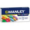 Creioane cerate, cutie carton, fluorescente/pastel, 10 culori/cutie - Manley Fluo and Pastel