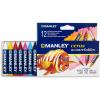Creioane cerate pe baza de apa, cutie carton, metalice, 12 culori/set -Manley