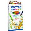Creioane colorate 12 culori/cutie, GIOTTO Stilnovo Maxi