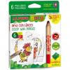 Creioane colorate, 6 culori/set, 6 carduri cu animale, pt. colorat, ALPINO Baby - Maxi