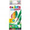 Creioane colorate CARIOCA Tita Erasable, hexagonale, flexibile, erasable, 12 culori/cutie, cu guma
